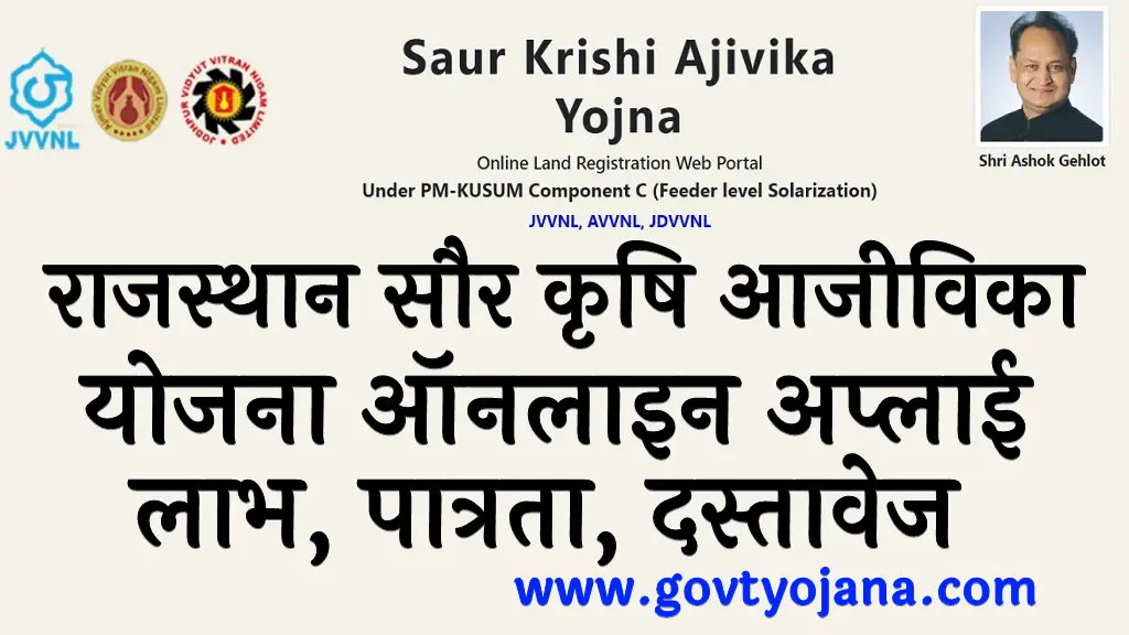 राजस्थान सौर कृषि आजीविका योजना 2025 ऑनलाइन अप्लाई लाभ, पात्रता, दस्तावेज Saur Krishi Aajeevika Yojana
