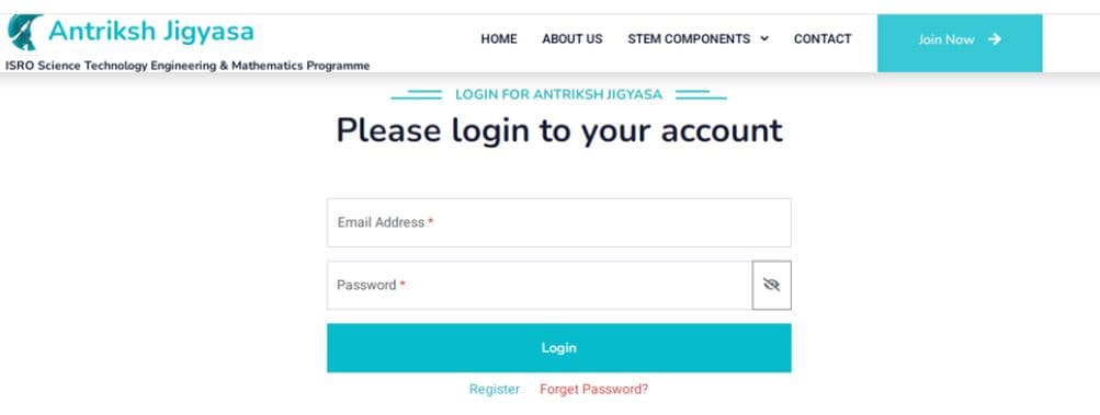 अंतरिक्ष जिज्ञासा प्रोग्राम 2025 के लिए रजिस्ट्रेशन कैसे करें? | Antriksh Jigyasa Program 2025 5 अंतरिक्ष जिज्ञासा पर लॉगइन कैसे करें How to login to Space Curiosity