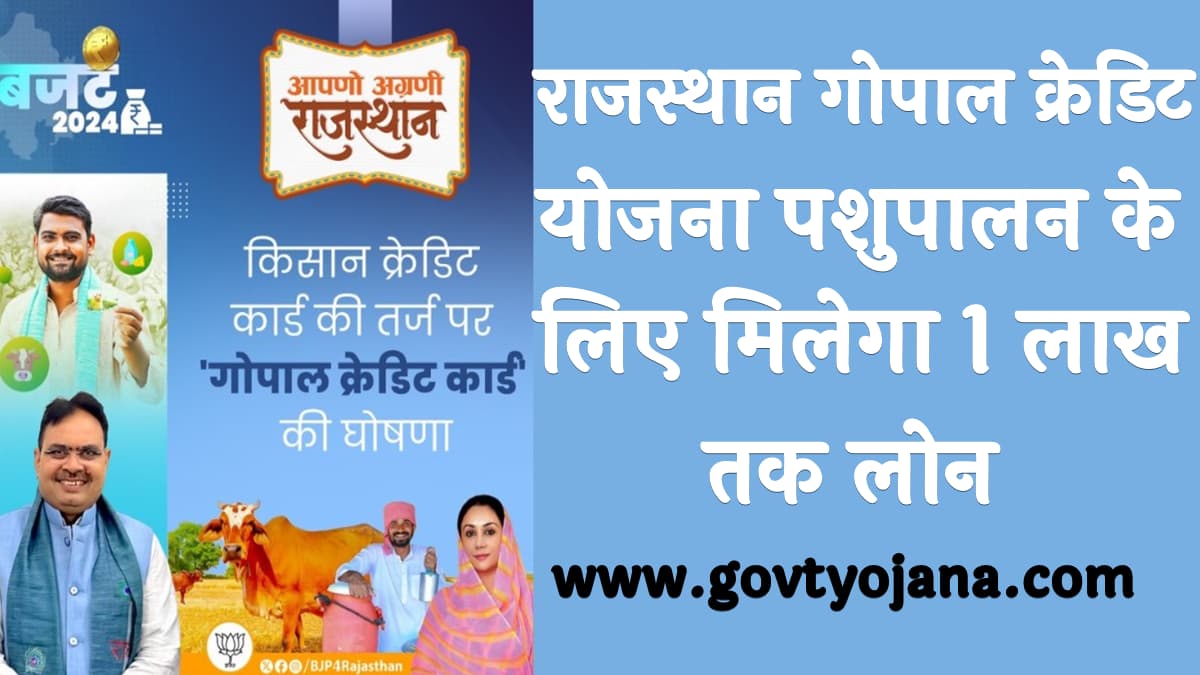 राजस्थान गोपाल क्रेडिट कार्ड योजना 2025 पशुपालन के लिए मिलेगा 1 लाख तक लोन